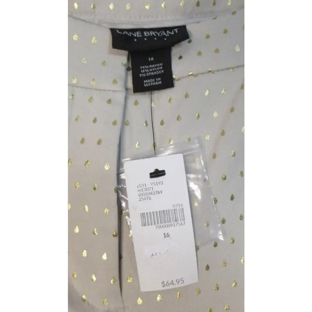 Lane Bryant Madison Gold Polka-dotted pant